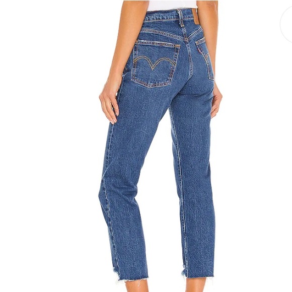 Levi’s/Revolve 501 Original Cropped Raw Hem Jeans/Charleston/Size 31 x 26 - Picture 4 of 11